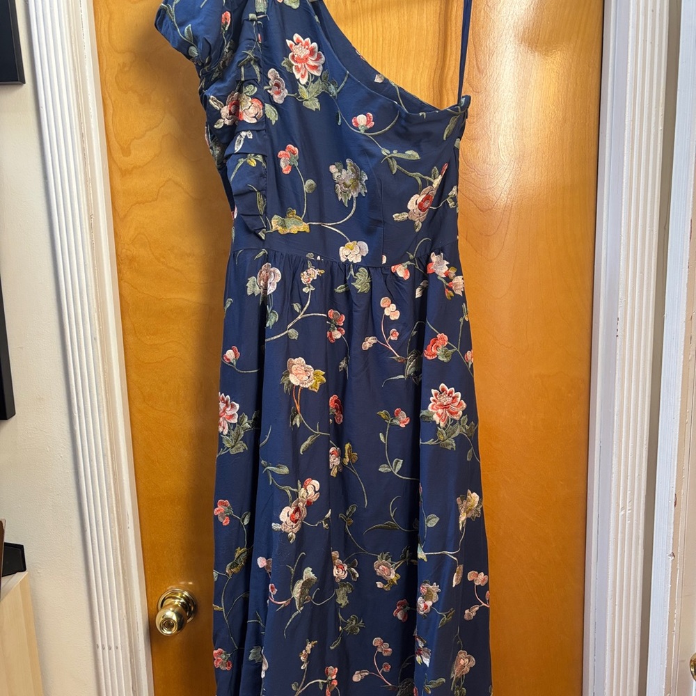 Sea Julian Embroidered One-Shoulder Dress
